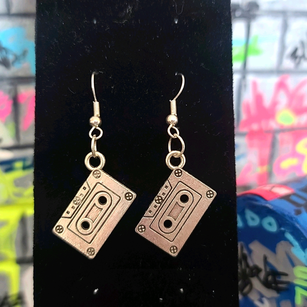 Hand Made Cassette Earrings